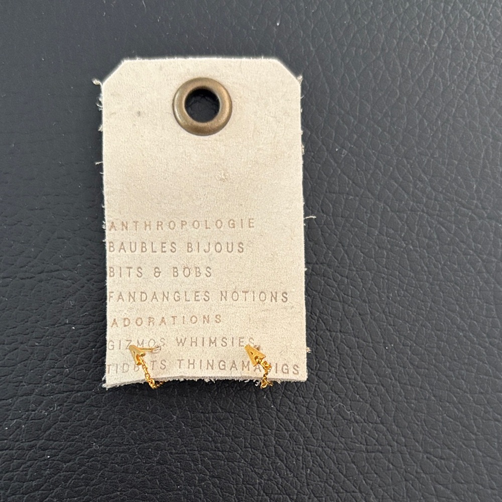 Anthropologie Gold Initial A Earrings